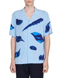 Sandro - Seashell-print Relaxed-fit Woven Shirt - Lyst