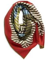 Echo - Concentric Stripes Square Silk Scarf - Lyst