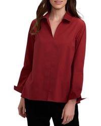 Foxcroft - Agnes Split Cuff Popover Blouse - Lyst