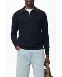 Mango - Half Zip Piqué Sweater - Lyst