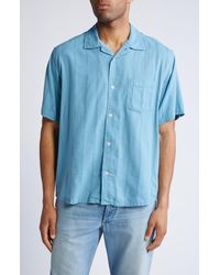 Corridor NYC - Striped Seersucker Short Sleeve Button-up Camp Shirt - Lyst