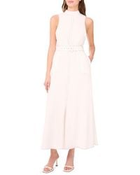 Halogen® - Topstitched Mock Neck Midi Dress - Lyst