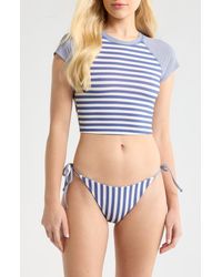 Roxy - Stripe Out Short Sleeve Crop Rashguard - Lyst
