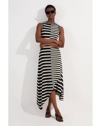 Karen Millen - Stripe Sleeveless Knitted Midi Dress - Lyst
