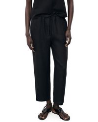 Mango - Linen Drawstring Pants - Lyst