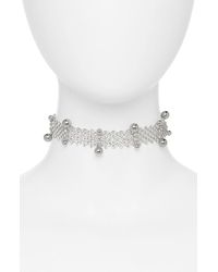 Justine Clenquet - Faye Crystal Mesh Choker Necklace - Lyst