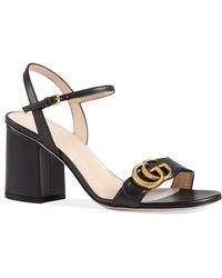 Gucci Gg Marmont Block-heel Sandals - Black