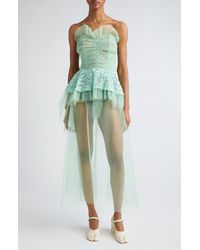 Maison Margiela - Décortiqué Tulle & Lace Strapless Dress - Lyst