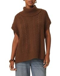 Splendid - Rosalina Cable Stitch Short Sleeve Turtleneck Sweater - Lyst