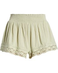 BDG - Smocked Waist Lace Hem Cotton Shorts - Lyst