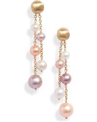 Marco Bicego - Africa 18k Yellow Gold & Pearl Two-strand Earrings - Lyst