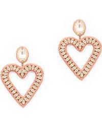 Deepa Gurnani - Calluna Crystal & Beaded Heart Drop Earrings - Lyst