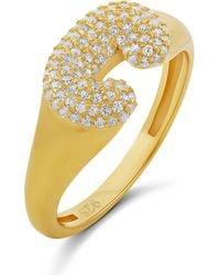 SHYMI - Pavé Bubble Initial Ring - Lyst