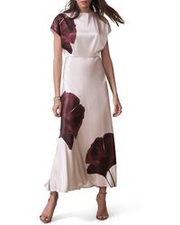 Mint Velvet - Floral Print Satin Maxi Dress - Lyst
