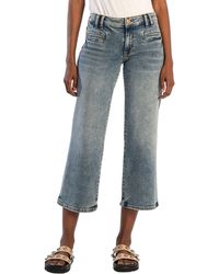 Kut From The Kloth - Welt Pocket Mid Rise Ankle Wide Leg Jeans - Lyst