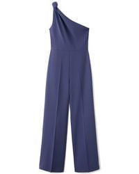 Mango - Knotted One-Shoulder Jumpsuit - Lyst