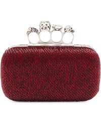 Alexander McQueen - Four Ring Embellished Leather Clutch - Lyst