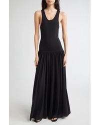 Loulou de Saison - Jada Drop Waist Jersey Maxi Dress - Lyst
