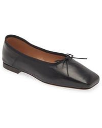 Mansur Gavriel - Square Toe Ballerina Flat In Black At Nordstrom Rack - Lyst