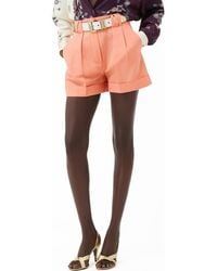 Versace - Pleated Wool & Linen Shorts - Lyst