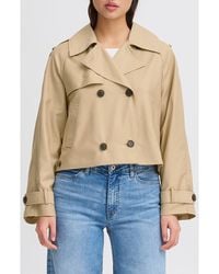 Ichi - Cropped Trench Coat - Lyst