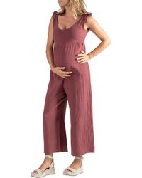 Cache Coeur - Canyon Organic Cotton Gauze Maternity/nursing Jumpsuit - Lyst
