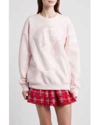 LoveShackFancy - Palo Sequin Embellished Cotton Blend Sweatshirt - Lyst