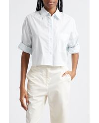 Twp - Next Ex Cotton Button-up Crop Shirt - Lyst