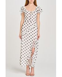 Wayf - Violetta Polka Dot Ruffle Sleeve Dress - Lyst