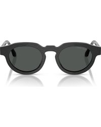 Armani - 47Mm Round Sunglasses - Lyst