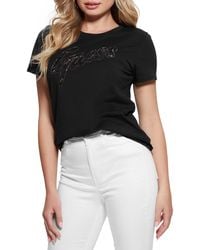 Guess - Lace Logo Organic Cotton Graphic T-shirt - Lyst