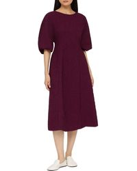 Lafayette 148 New York - Balloon Sleeve Matelassé Jacquard Midi Dress - Lyst