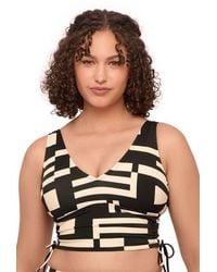 S3 Apparel - Supportive And Sculpting Cinched Adjustable Midkini Swimsuit Top - Lyst