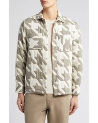 Wax London - Whiting Houndstooth Cotton Blend Shirt Jacket - Lyst