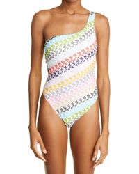 Missoni - Knit Lace One-shoulder One-piece Swimsuit - Lyst