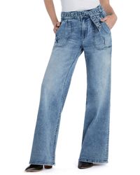 HINT OF BLU - Mighty Belted High Waist Wide Leg Jeans - Lyst