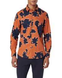 Bugatchi - Julian Shaped Fit Floral Print Stretch Cotton Button-up Shirt - Lyst