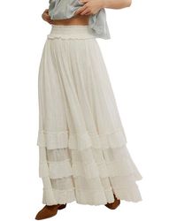 Free People - Brynn Tiered Cotton Blend Maxi Skirt - Lyst
