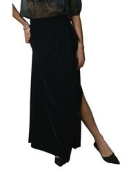 Next - Velvet Drape Front Maxi Skirt - Lyst