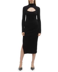 Vero Moda - Yasmin Cutout Mock Neck Long Sleeve Midi Sweater Dress - Lyst