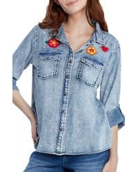 Billy T - Birds Of A Feather Embroidered Button-Up Shirt - Lyst