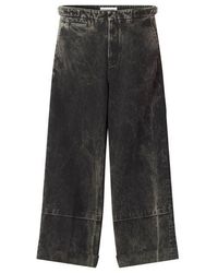 Lanvin - Loose Fit Washed Denim Pants - Lyst