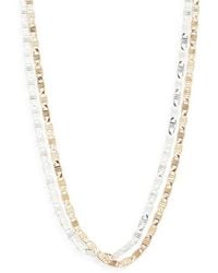 Open Edit - Set Of 2 Textured Chain Link Necklaces - Lyst