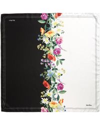 Max Mara - Floral Monogram Silk Square Scarf - Lyst