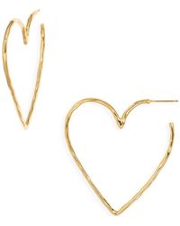 Nest - Hammered Heart Hoop Earrings - Lyst