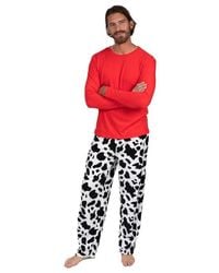 Leveret - Cotton Top & Fleece Pants Printed Matching Family Holiday Pajama Set - Lyst