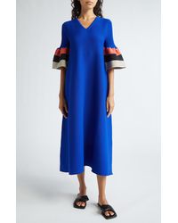 CFCL - Pottery Contrast Bell Sleeve Midi Sweater Dress - Lyst