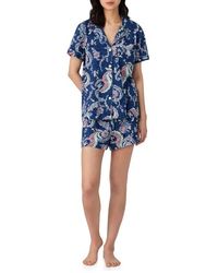 Ralph Lauren - Print Cotton Blend Short Pajamas - Lyst