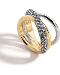 DEMARSON - Aya Two-Tone Pavé Crisscross Pinky Ring - Lyst