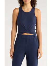 Mpg - Twist Front Crop Tank Top - Lyst